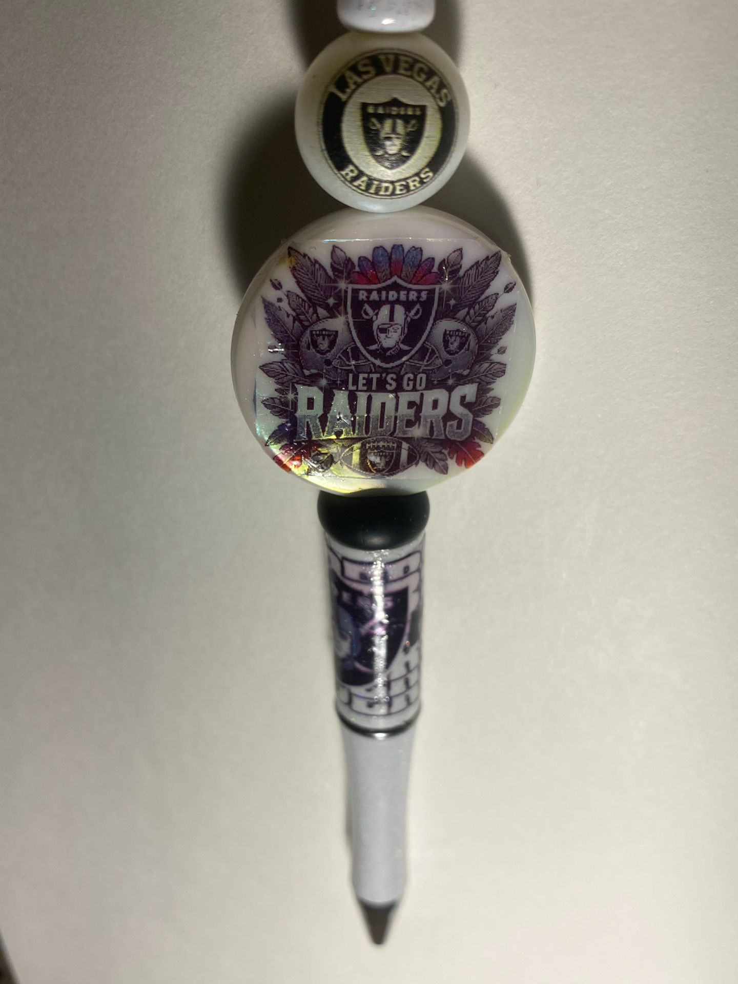 Las Vegas Raiders beaded pen