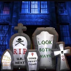 7 Ft Halloween Inflatable Outdoor Decorations Halloween Tombstone