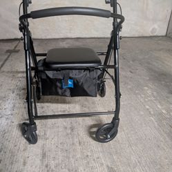 Steel Rollator Walker with Seat for Seniors, Foldable