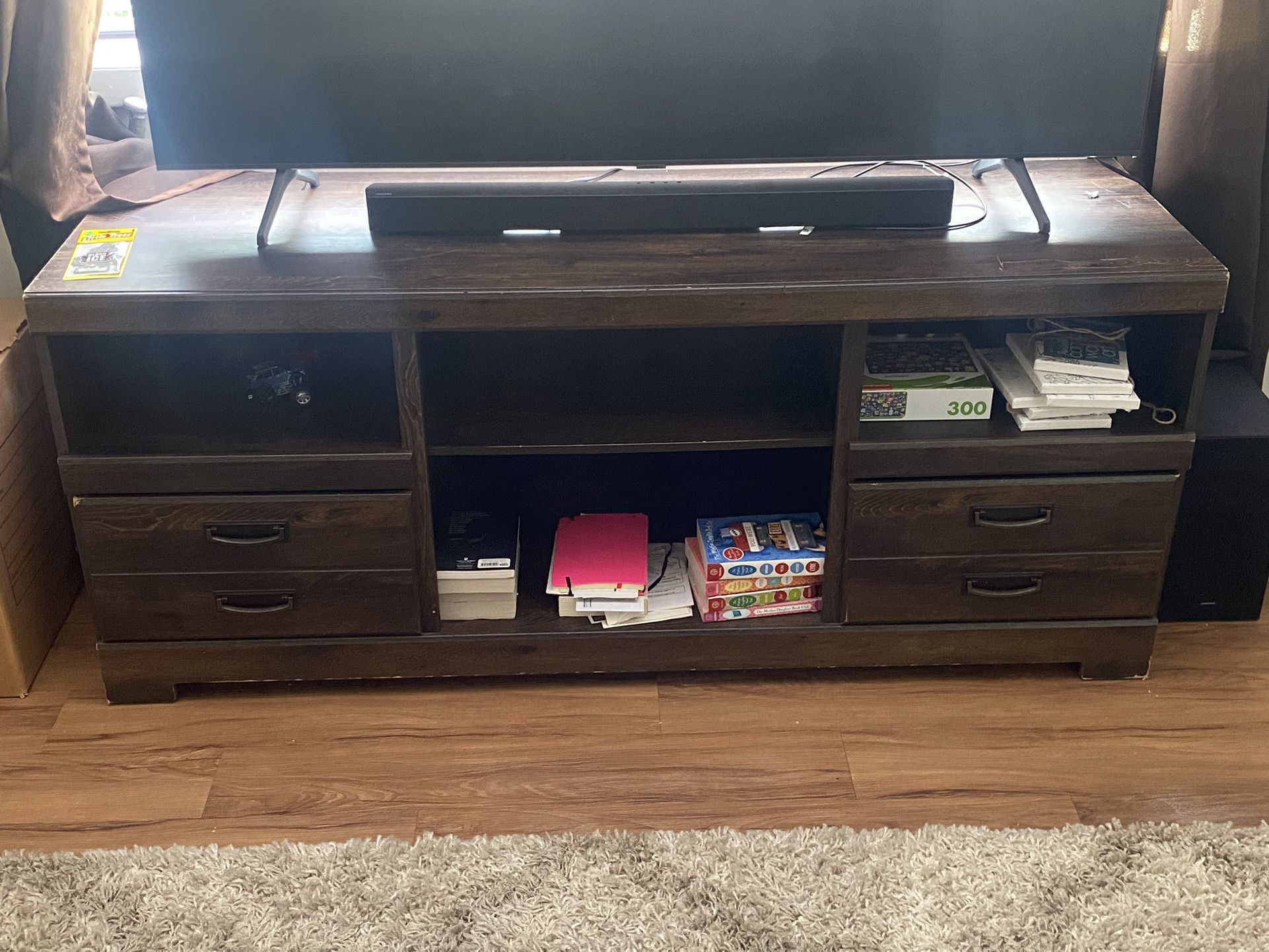 brown tv stand