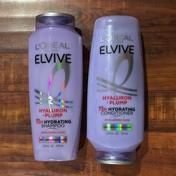 Loreal Elvive Hyaluron + Plump Up To 72Hr HYDRATING  Shampoo And Conditioner: For Dry, Dehydrated Hair: 12.6 oz (2 For $6)