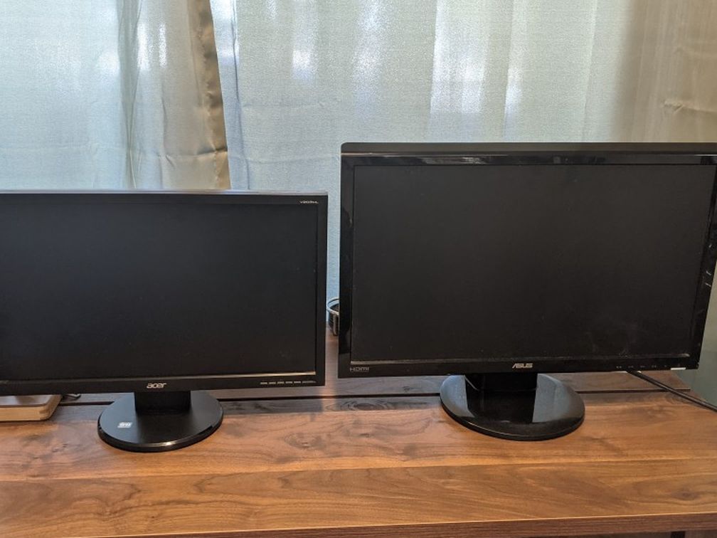 24" Asus and 20" Acer Monitors For Sale