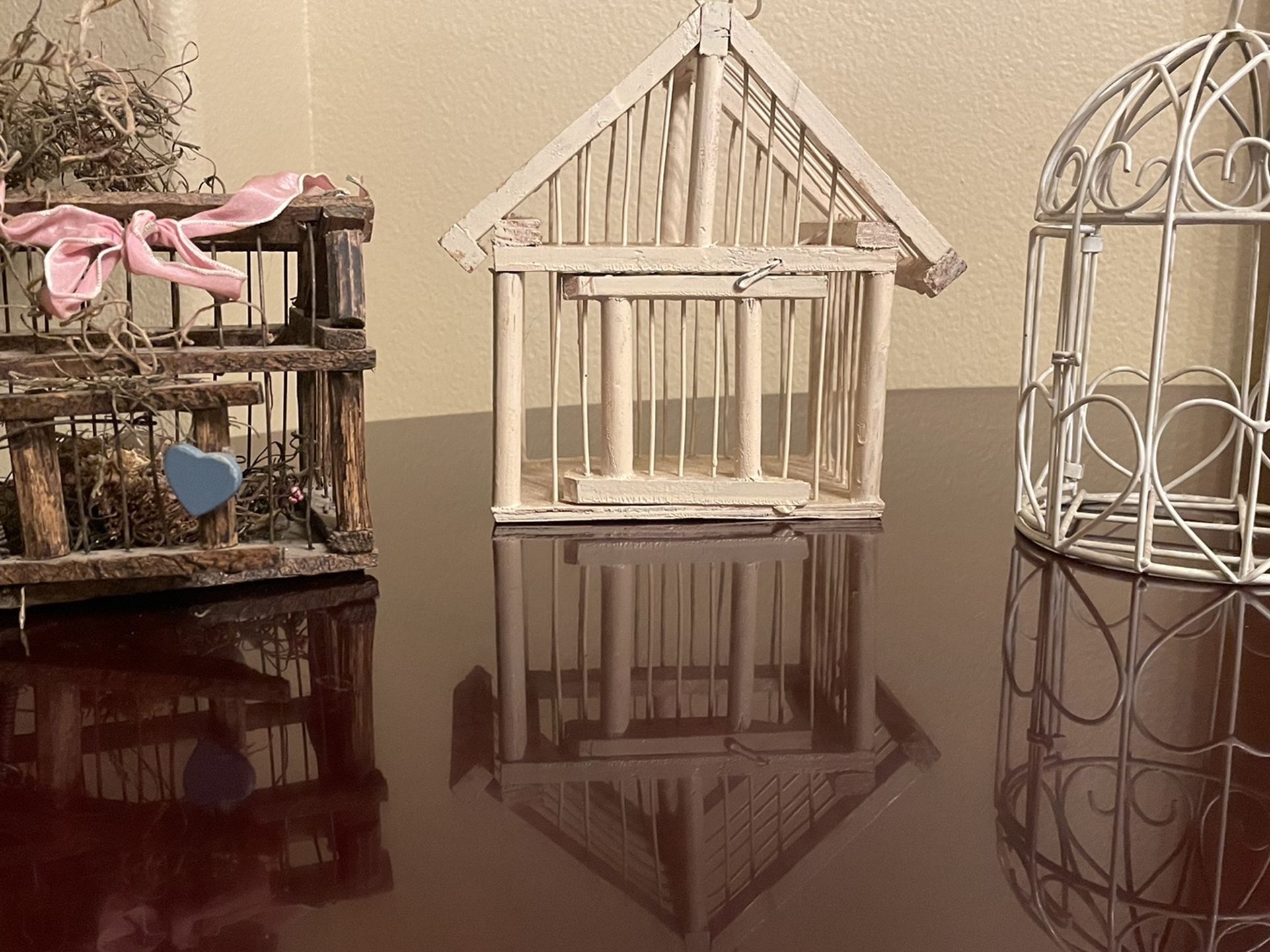 Three Lovely Bird Cages Approximately 6 inches Tall