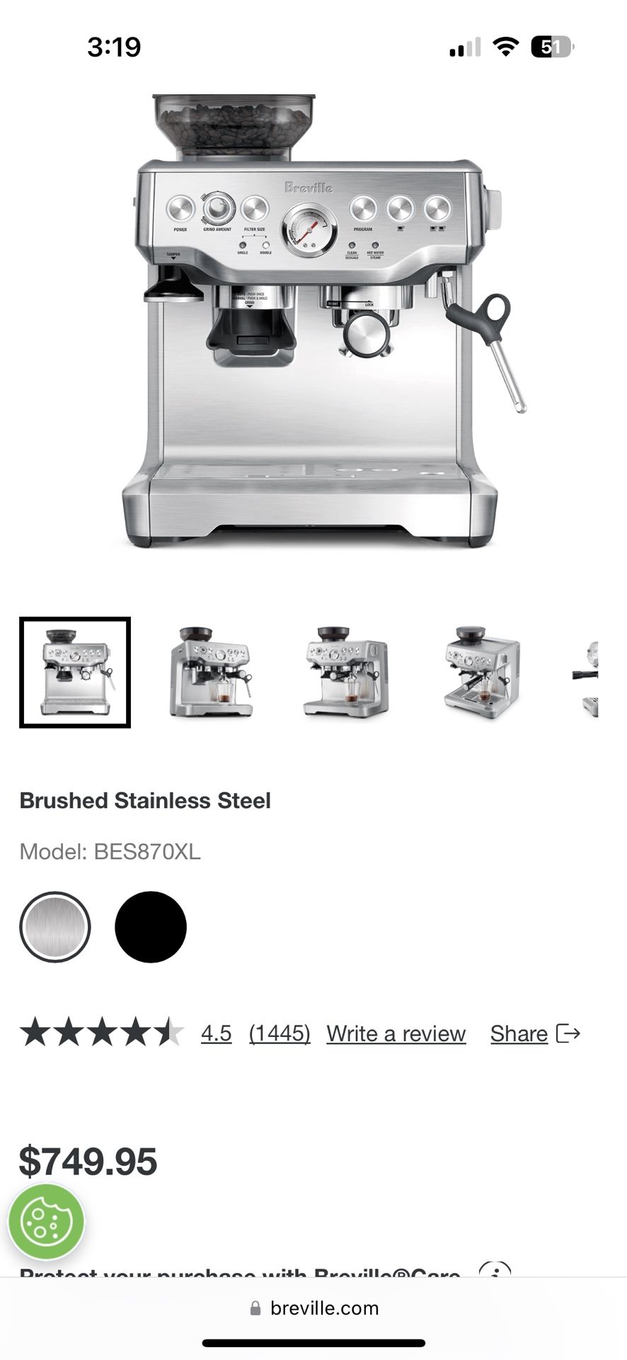 Breville BES870XL the Barista Express Espresso Coffee Maker for Sale in Oakland, CA OfferUp