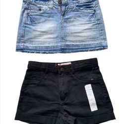 2 Pack Jeans Short+skirt Set for 5$ - Size S