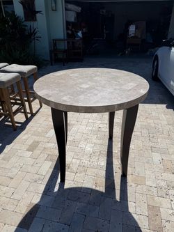 Round Mosaic Stone Top Pub / Bar Height Table
