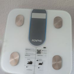 RENPHO Bluetooth Smart Body Fat Scale with App, High Precision, 13 Key Health Metrics, 440lbs, White