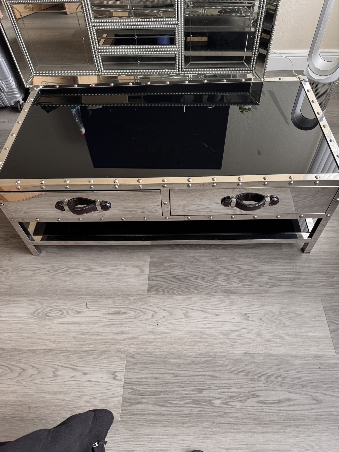 Mirrored Coffee Table Trunk