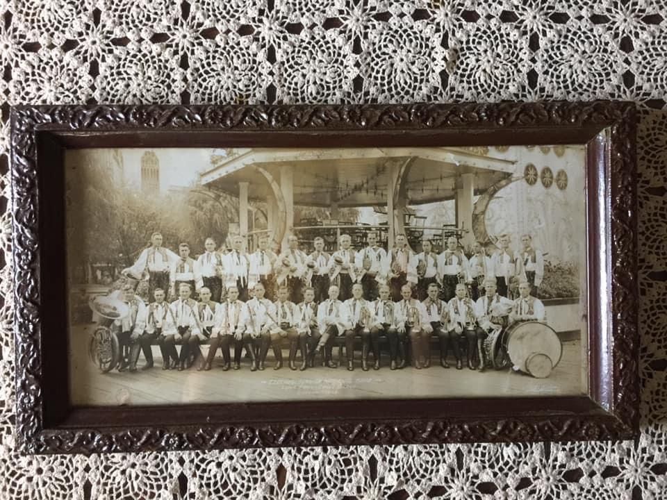 Very Cool Large Antique Photograph in Original Frame- Czech Band @ Luna Park, Coney Island, NY