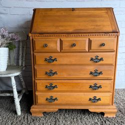 Gorgeous solid wood vintage secretary desk dresser