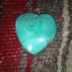 Hand Carved Turquoise Heat Pendant 
