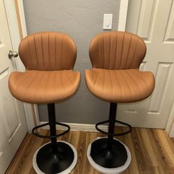 Bar Stools Set of 2 Modern Swivel Bar Chairs, Barstools Counter Height with High Backrest, Easy 3-5 Minute Assembly for Bar, Kitchen, Dining Room