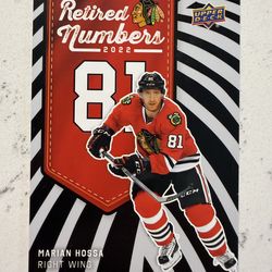 2025-26 UD Blackhawks Centennial Retired Numbers Marian Hossa #108