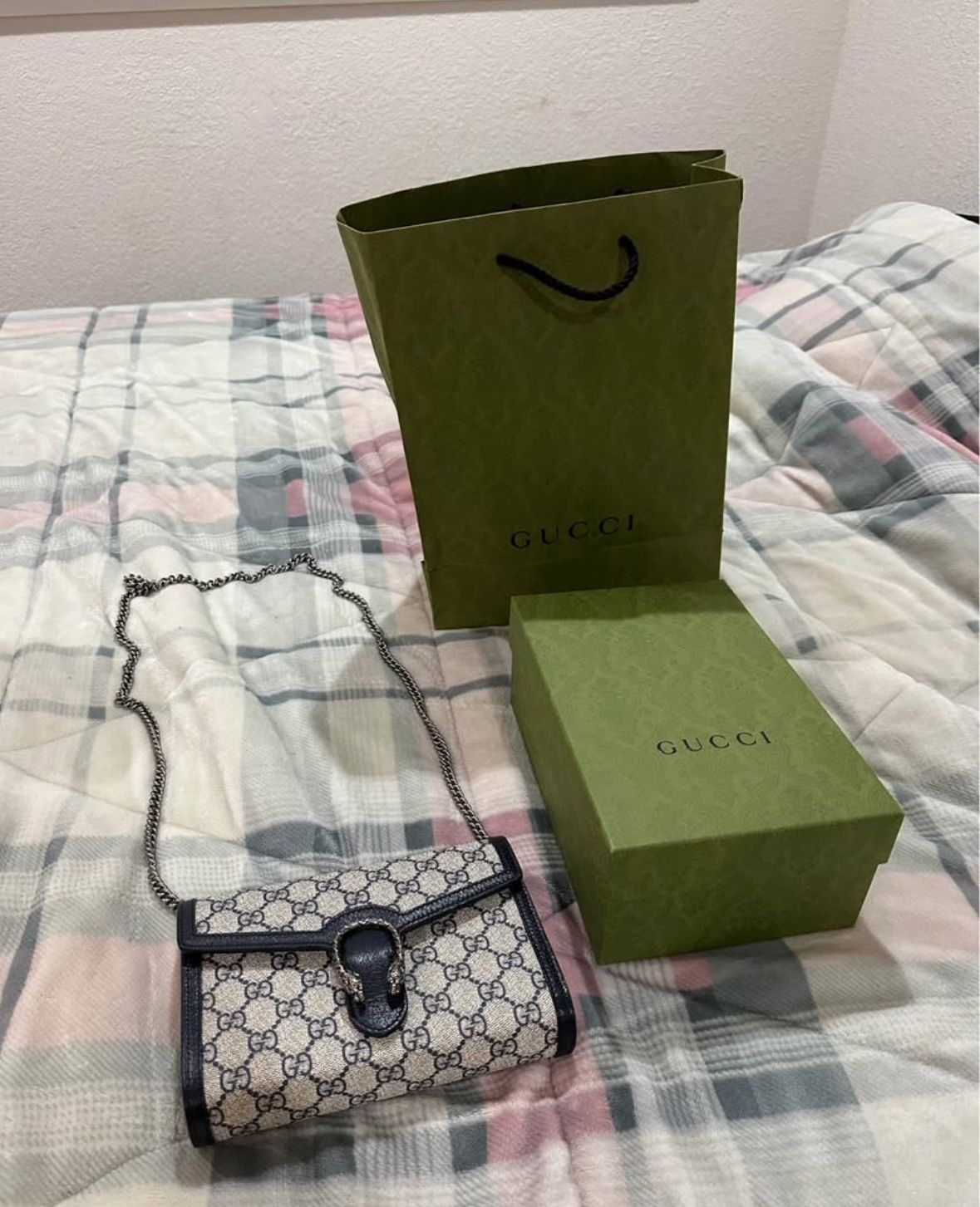 Gucci Bag Dionysus Wallet On Chain Navy Silver chain Strap