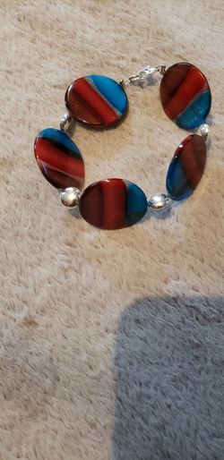 M.O.P and sterling silver bracelet