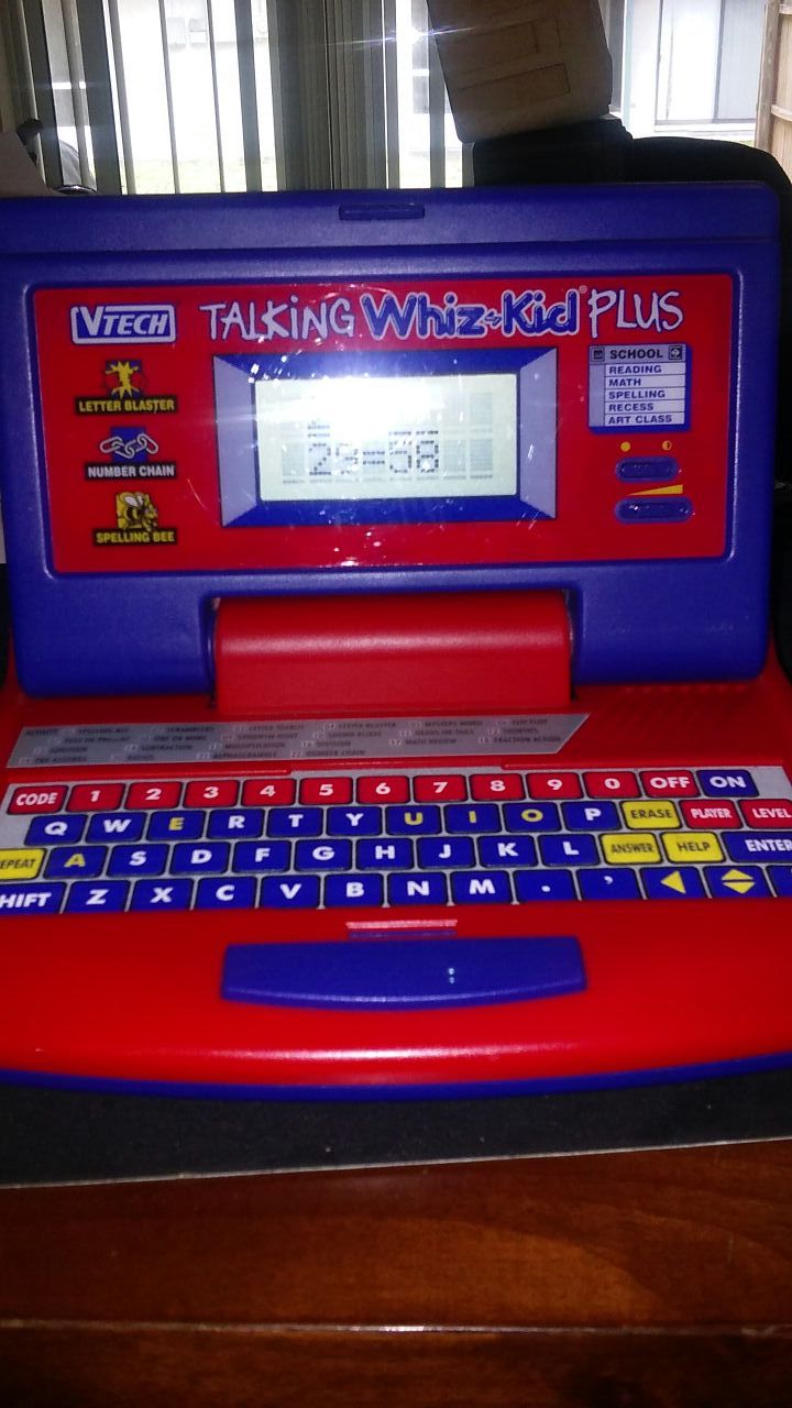 VTech+Talking+Whizz+Kid+Notebook+2000+Vintage+Educational+Kids+Computer for  sale online