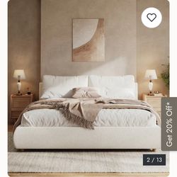 KING SIZE PLATFORM BED FRAME USED IN BOX