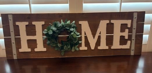 Rustic farmhouse "HOME" wall art decor