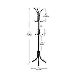 Metal Coat/ Hat Rack With 11 Hooks