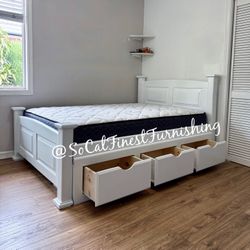 Full Bed And Mattress With Drawers