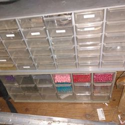 2 Storage Organizers One Has 18 Drawers,Beeds Included , The Other One Has 36 Drawers 