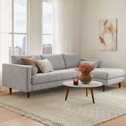 Article Light Grey Fabric 2 Piece Sectional