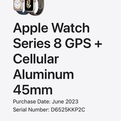 Apple Watch Series 8  Gps/Cell 45MM