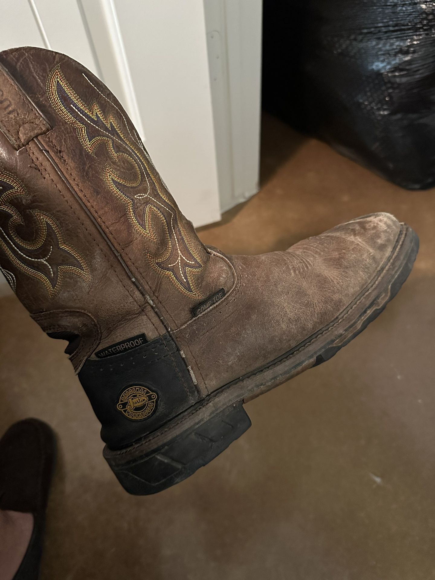 Justin Waterproof Comp Toe Boots 9D
