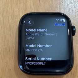Apple Watch Series 8 45mm Excellent Condition With Case And Band