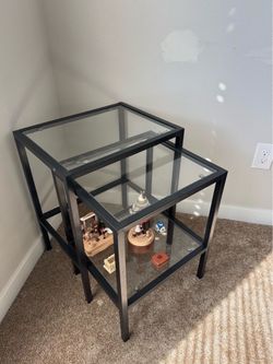 Glass and Metal Nesting Side Tables