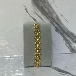 14k Panther Link Yellow Gold Bracelet