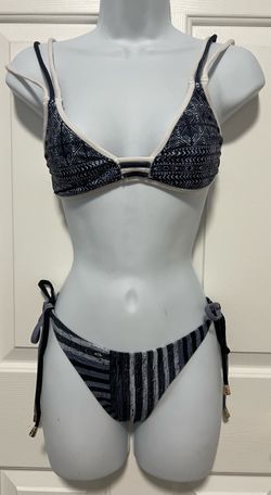 Niyama Sol Size Medium Two-Piece Bikini Set Navy Print