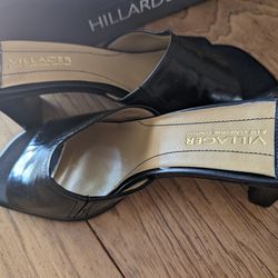 Villager A Liz Claiborne Company Size 9 M Leather Low Heel Black Casual Dress Women's Shoes