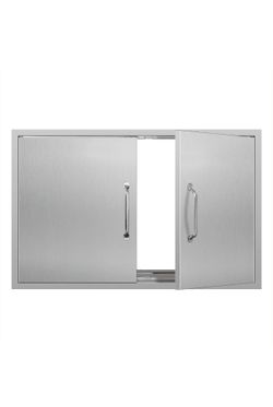 New in the box Outdoor Kitchen Doors 33''W x 21''H Stainless Steel Access Door with Handles Horizontal Double Access Cabinet Door,Flush Mount Door for