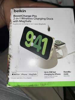 Belkin - Boost Charge Pro 2 In 1 Wireless Charging Dock With Mag Safe 