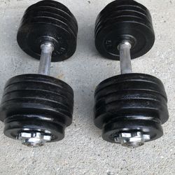 Pair of Total 100 Lbs Dumbbells Changeable 
