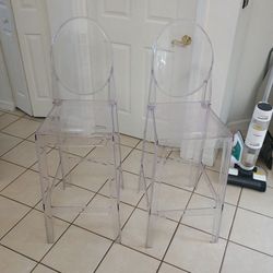 Clear Barstool Chairs.