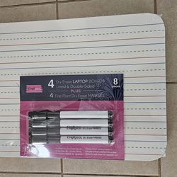 Dry Erase Laptop Bords & Double- Sided  Plus 4 Fine- Point Erase Markers