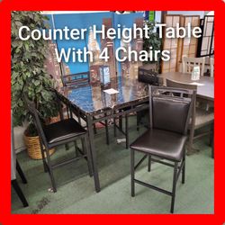💥 Counter Height Table with 4 Chairs