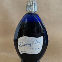 Vintage Bourjois Evening in Paris Perfume Bottle 2 oz Cobalt Blue Bottle