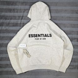 🔥 FEAR OF GOD ESSENTIALS HOODIE – LIGHT OATMEAL – SIZE XXS (NEW)