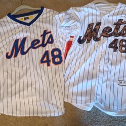2 NY Met Jacob deGrom Jerseys Men's Large And Size 44