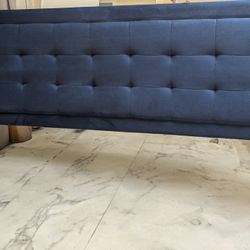 Blue Velvet Tufted Bed Frame King Size 