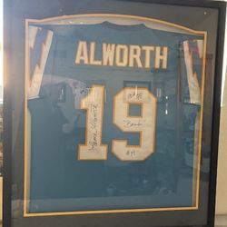 Lance Alworth Signed 1994 San Diego Chargers Jersey - Framed