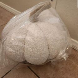 NEW Pottery Barn Cozy Ivory LARGE pumpkin Pillow Fall Halloween 