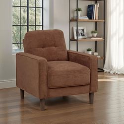 Bowen II Rust Fabric Upholstered Track Arm Accent Chair