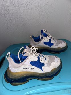 Balenciaga Triple S ‘White Blue’ Clear Sole Sneakers