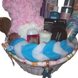 Mother's Day Victoria's Secret Bare Vanilla Gift Basket With Rose Flower Bear 