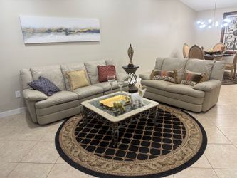 Beautiful Leather Sofa/Couch with Two (2) Recliners and Matching Loveseat