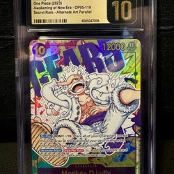 Pristine 10 Luffy Alt Art OP05-119 One Piece CGC Slab 